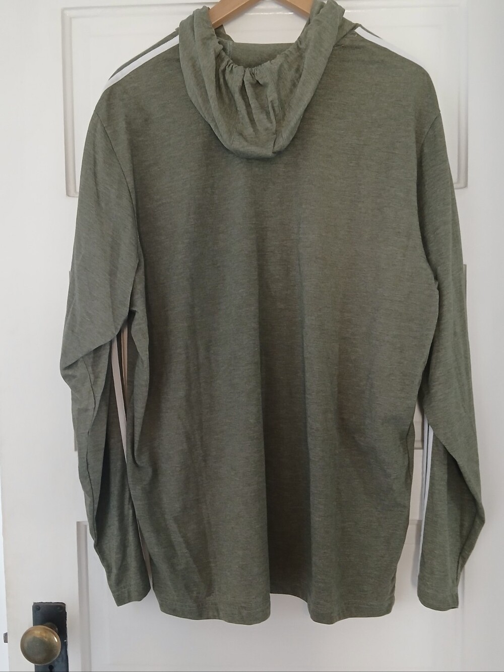 Men's Adidas Classic Sportswear Jacket Pullover Drawstring Hoodie Olive Size 2XL - Picture 5 of 7